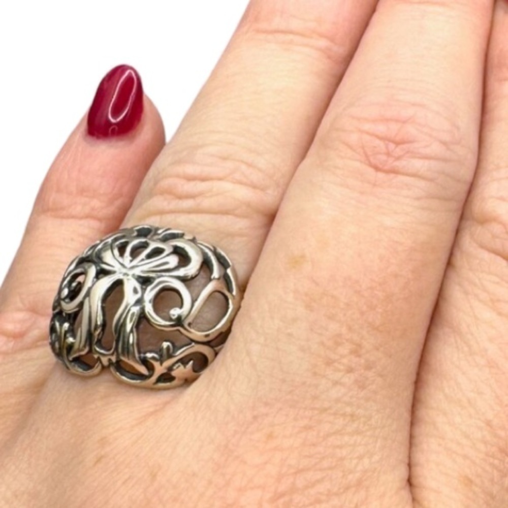- Carolyn Pollack sterling silver filigree dome ring - Picture 2 of 7